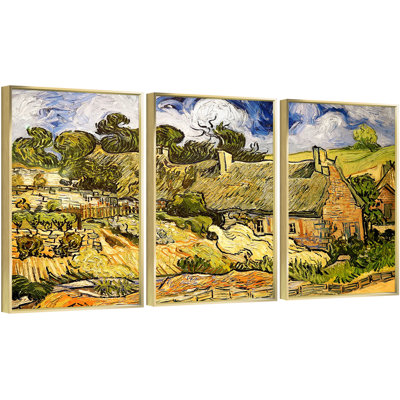 «Van Gogh Wall Art» par Vincent Van Gogh, ensemble de 3 reproductions d'art sur toile encadrées