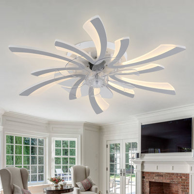 Chany 30" Dimmable LED Ceiling Fan with Lights and Remote, 6-speed Reversible Fan