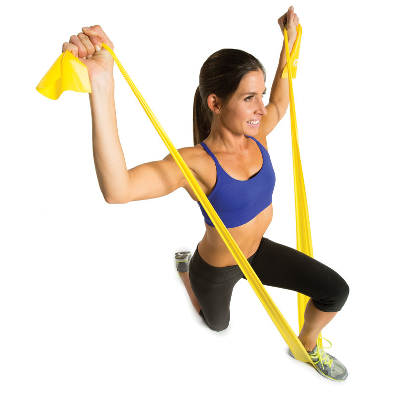 Bande plate simple sans latex Gofit® avec lumière / 5 lb Résistance (jaune)