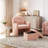 Velvet Barrel Chair Accent Chair with Footrest-111178579