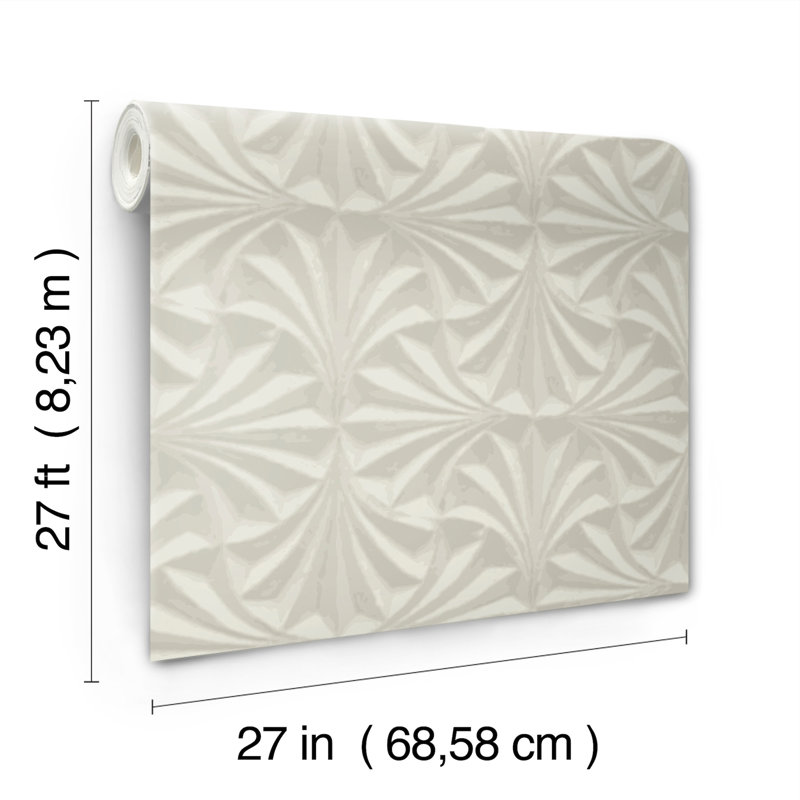 Sculpted Fans Wallpaper, Brown