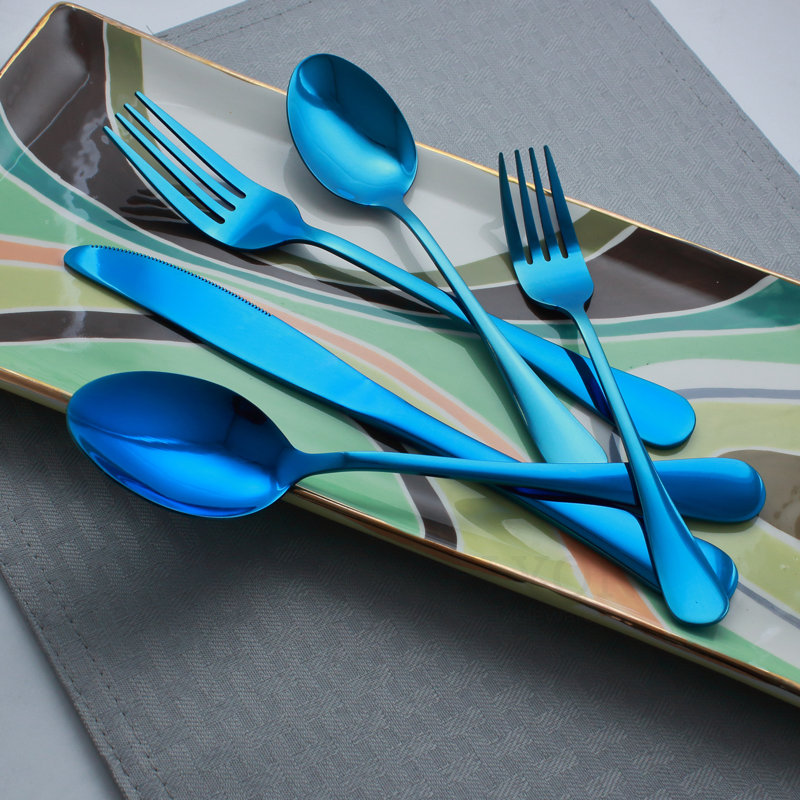 Ensemble de couverts en acier inoxydable de 60 pièces Leul, Bleu