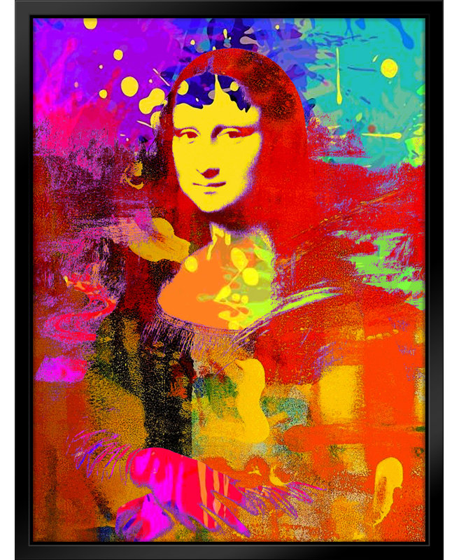 «Mona Lisa Redux Pop Art», estampe numérique sur toile avec cadre flottant horizontal