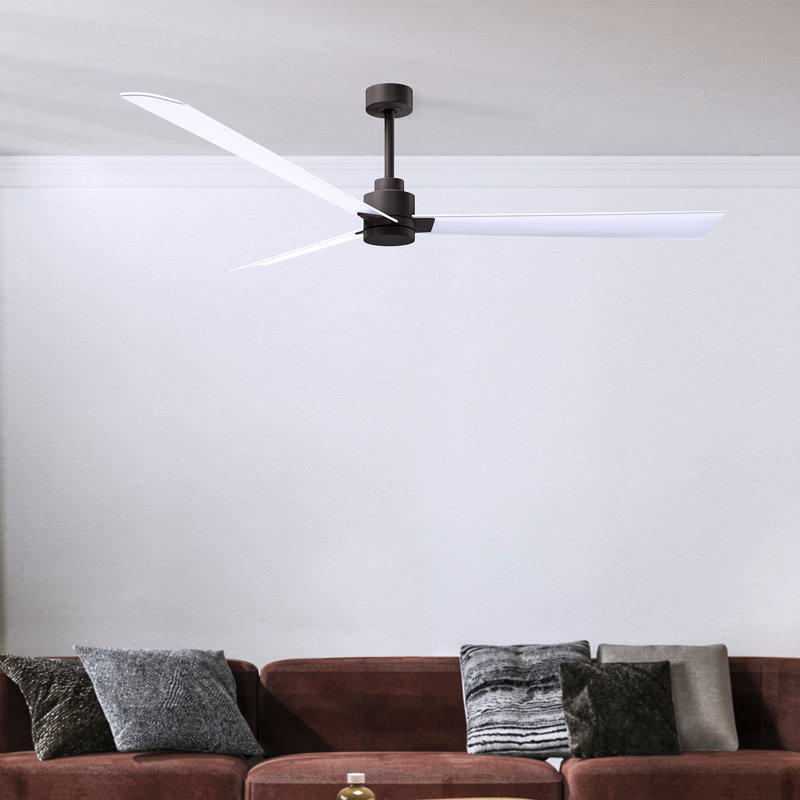 Ventilateur de plafond Alessandra 72, Bronze texturé, Blanc mat