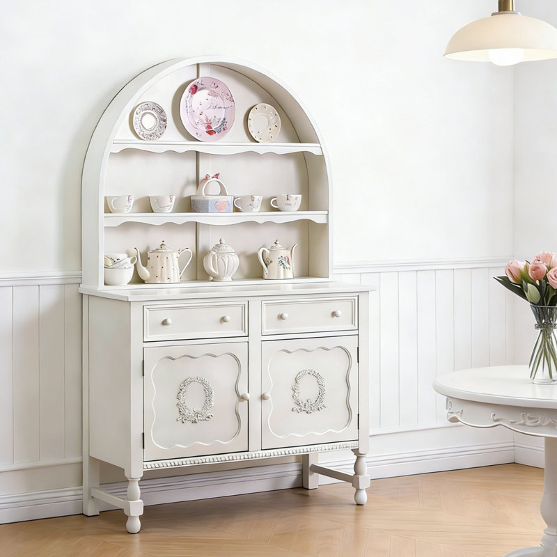 Exquisite Arch -Shaped Solid Wood Buffet Table