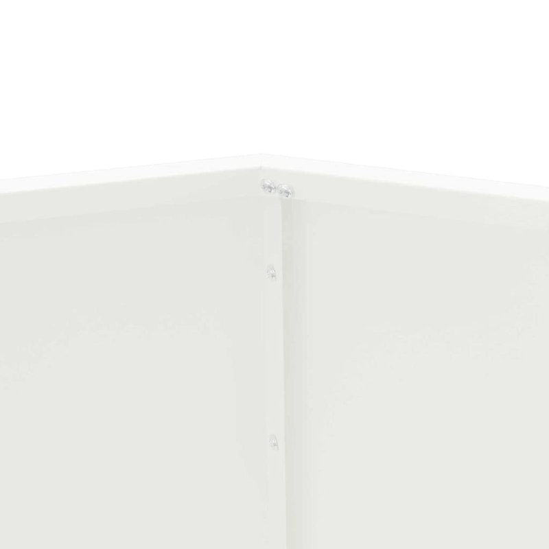 Planter 2 Pcs Steel, 80cm H x 100cm W x 100cm D, White