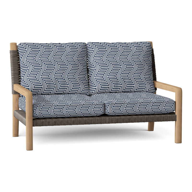 Hudson Outdoor 2 - Seat Loveseat, Hudson Charcoal Lace, Perigold Key Figure Indigo