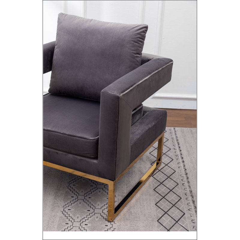 Fauteuil d'appoint rembourré Lenola, gris, Gris