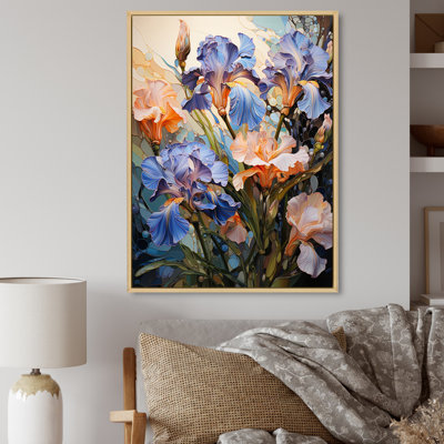 " Purple Yellow Iridescent Irises II "
