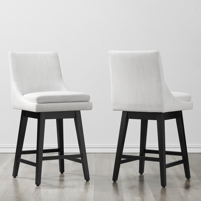 Aleksy Swivel Counter & Bar Stool, Counter Stool (26.5" Seat Height), White