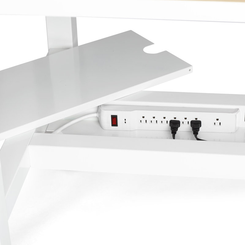 Bureau à hauteur réglable Series L, H 50,5 po x l 58 po x P 57 po, Blanc