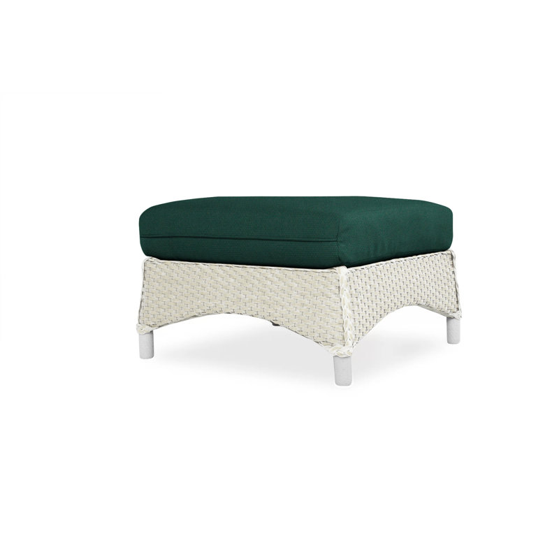 Mandalay Outdoor Ottoman, Botanic Willow, Antique White