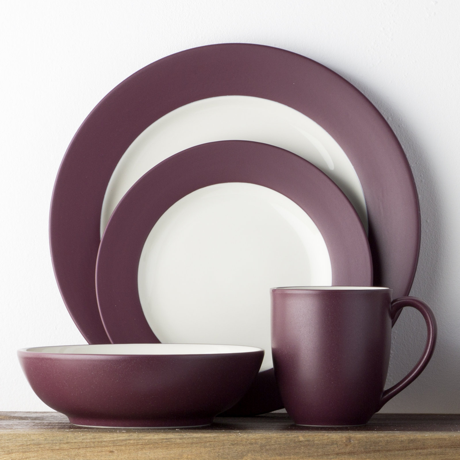 Noritake Colorwave Rim Salad Plates, 8-1/4", Burgundy