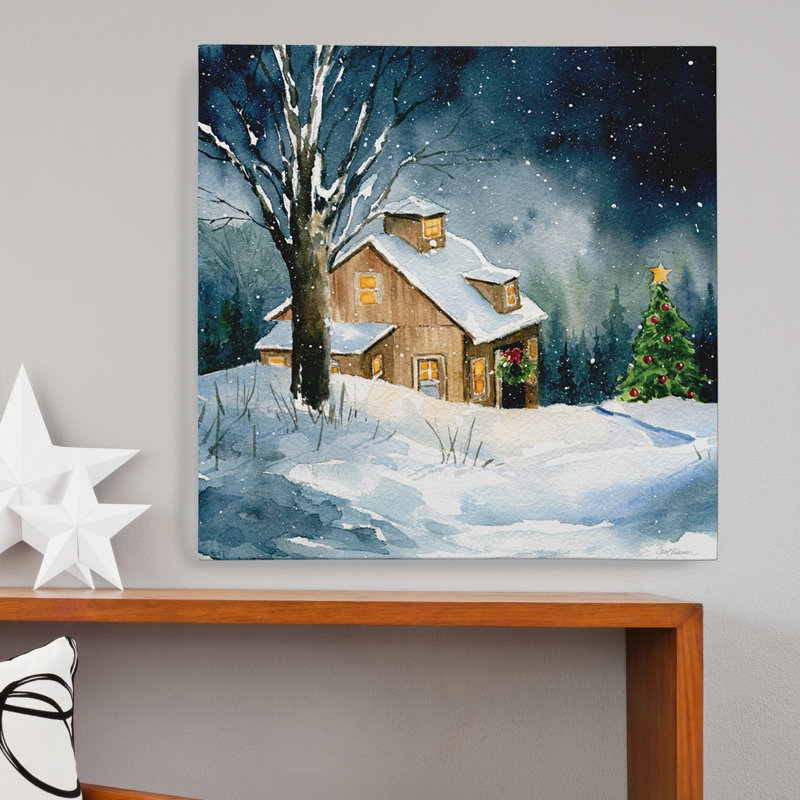 «Farmhouse Christmas» par Carol Robinson - reproduction, H 32 po x l 32 po x P 1,5 po, Toile tendue