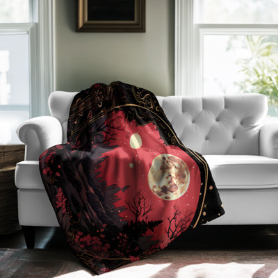 Atmosphere dorée enchantée - couverture en sherpa de qualité supérieure 1 pièce - reproduction d'art luxueuse
