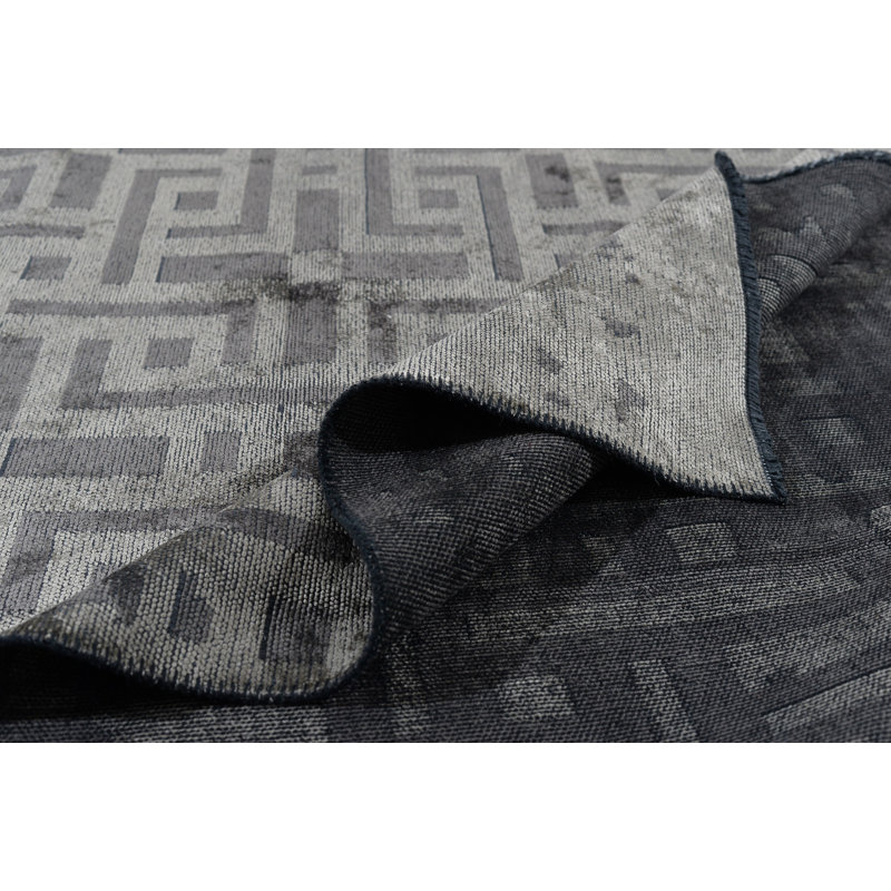 Rapture Gray Geometric Luxury Area Rug, Rectangle 7'10" x 11'2"