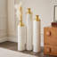 Ensemble de 3 vases de sol en métal émaillé blanc en forme de goutte, décoration intérieure de style moderne