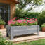 58L Fir Wood Raised Garden Bed Planter Box, Outdoor Grow Container for Flowers & Vegetables, 100 x 36.5 x 36 cm, Grey
