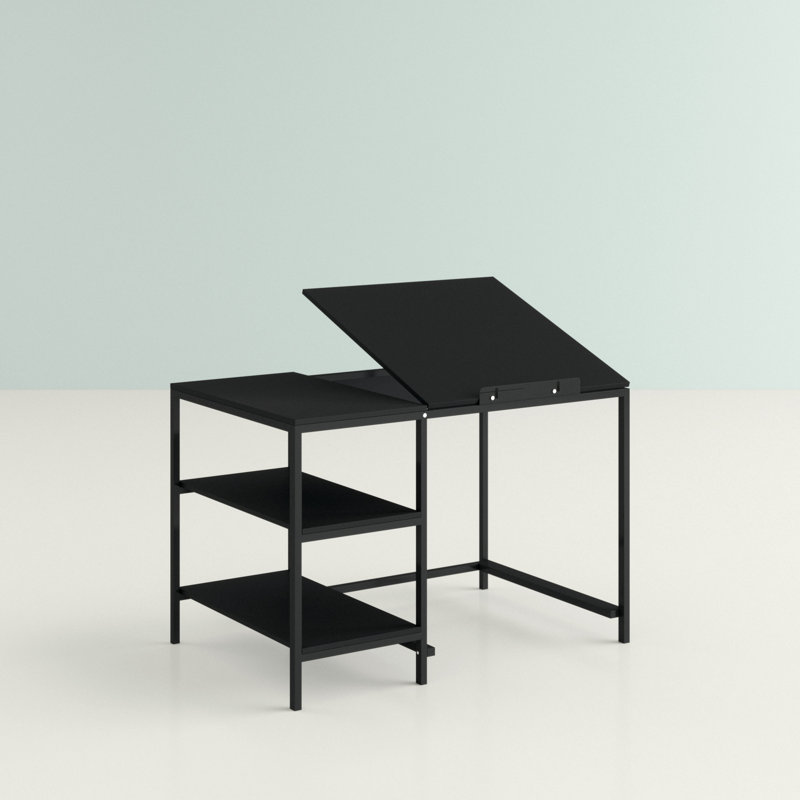 Marlie Metal Base Writing Desk, Black