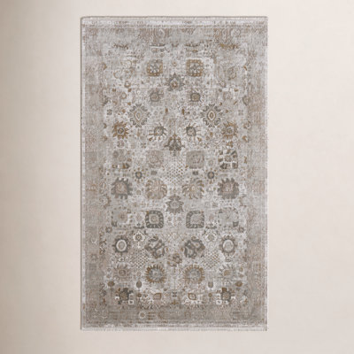 Ivory Traditional Floral Botanical Rug