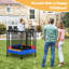 Trampoline de cour arrière hexagonal de 48 po Gymax avec enceinte sécuritaire