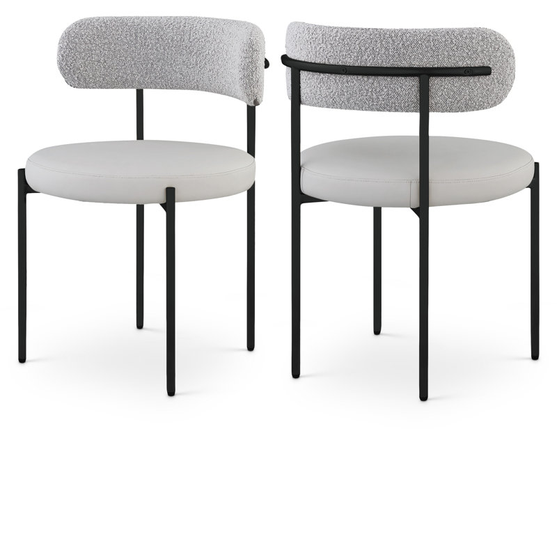 Beacon Side Chair, Taupe Boucle Fabric, Matte Black