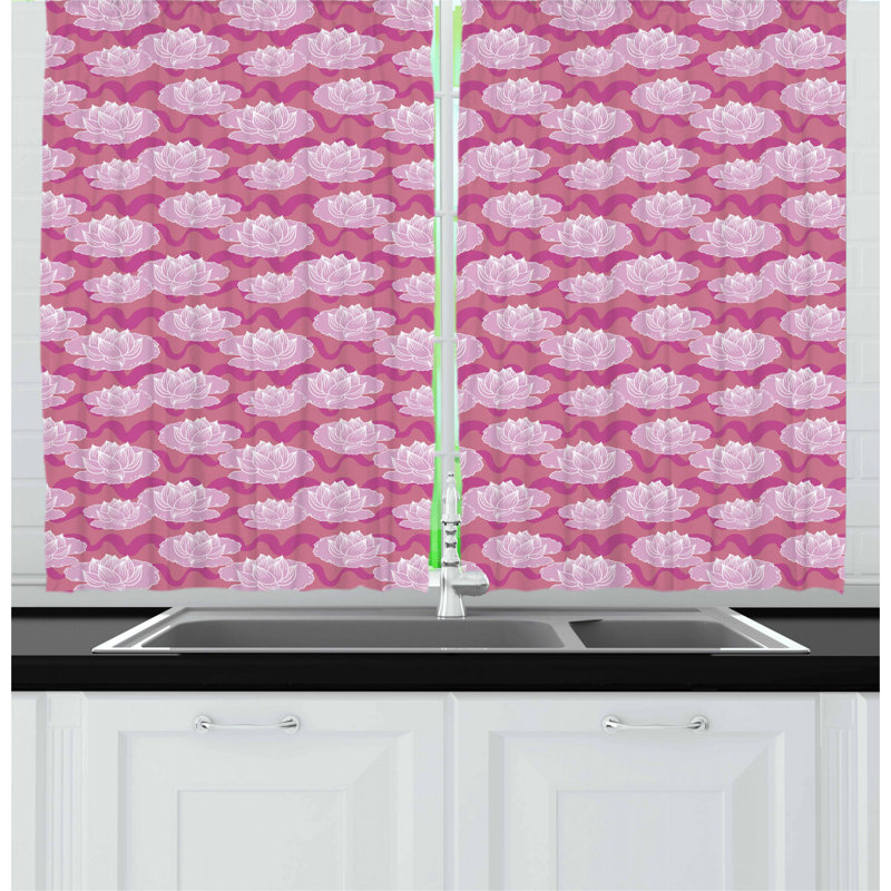 Floral Tailored Kitchen Curtain