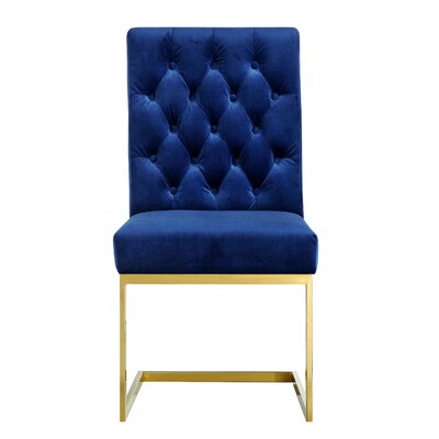 Oswego Tufted Velvet Upholstered Dining Chair -  Everly Quinn, WRLO1725 40124545