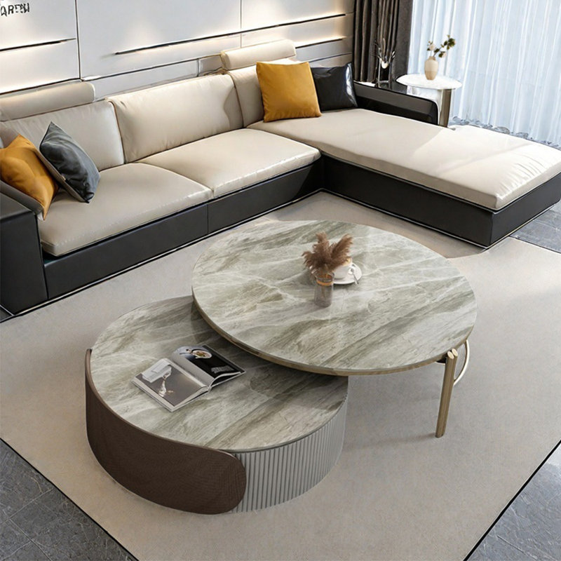 Tables basses de style italien, H 15,7 po x L 31,5 po x l 31,5 po, Gris