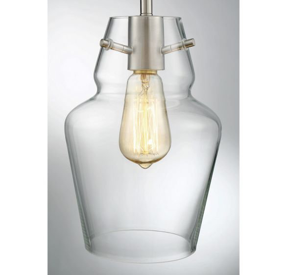 Magaret Dimmable Bell Single Light Pendant, Satin Nickel