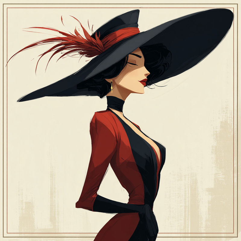 «Crimson Chic I», art mural sur toile tendue