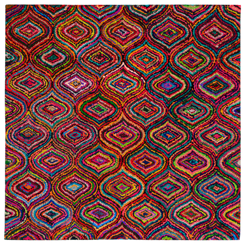 Tapis géométrique touffeté à la main Nantucket, Carré 6 pi