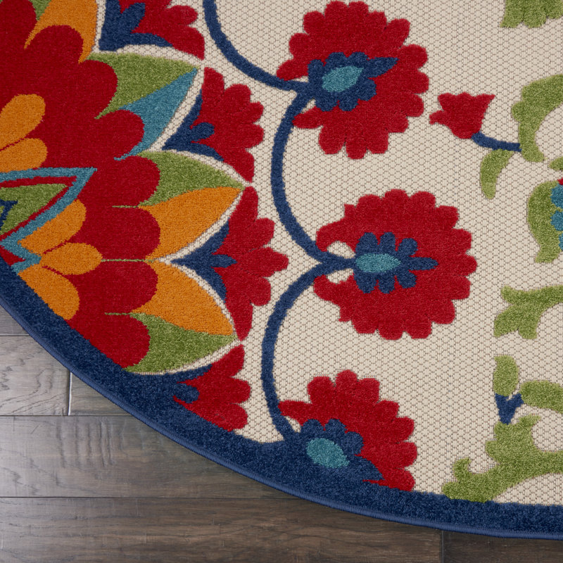 Eaglin Floral Indoor Rug, Round 7'10"