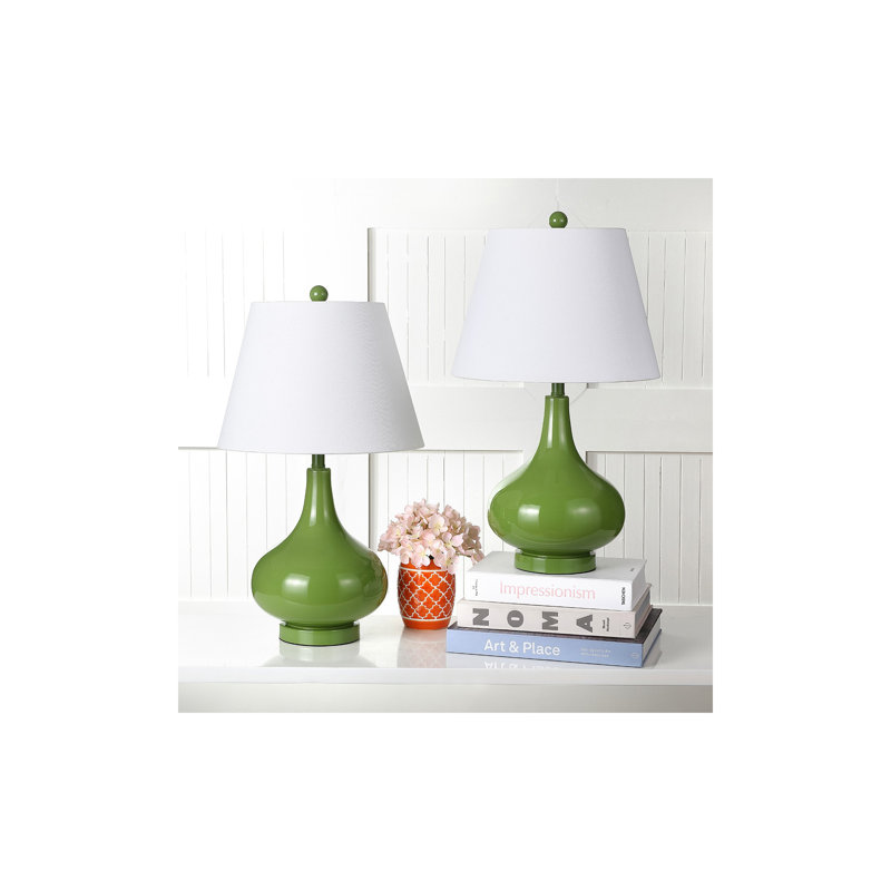 Akeim Glass Table Lamp, Fern Green