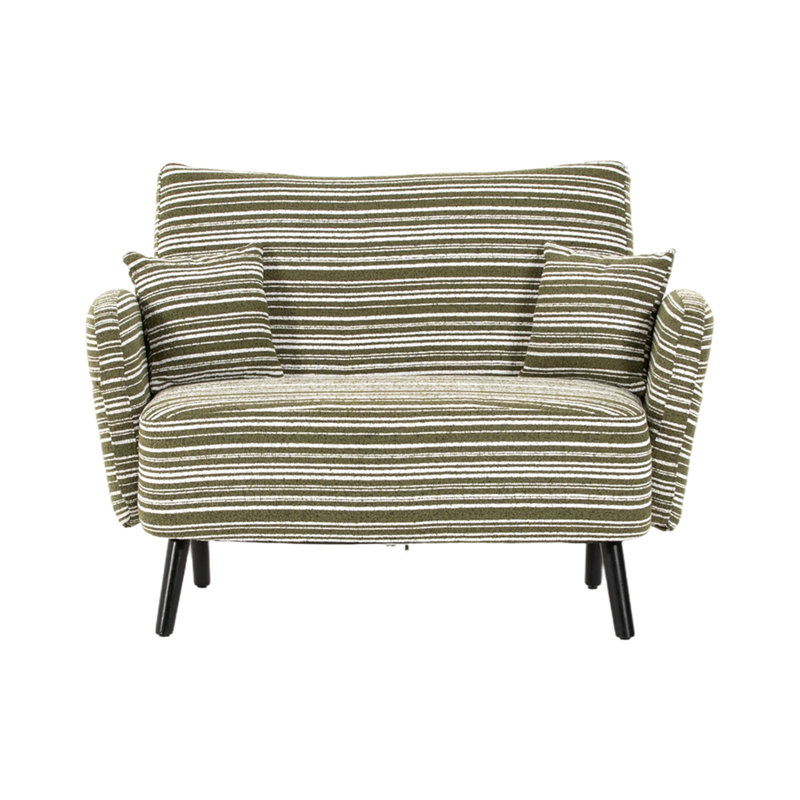 Canapé à deux places de style moderne avec accoudoirs confortables, coussins d'accoudoirs et poches de rangement, canapé à deux places profond, canapé moderne et confortable pour chambre à coucher, petits espaces, appartements et