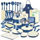 Nutrichef 54-Piece Marble Non-Stick Cookware And Bakeware Set, Professional Home Kitchen Collection With Multi-Sized Pots, Pans, And Heat-Resistant Tools