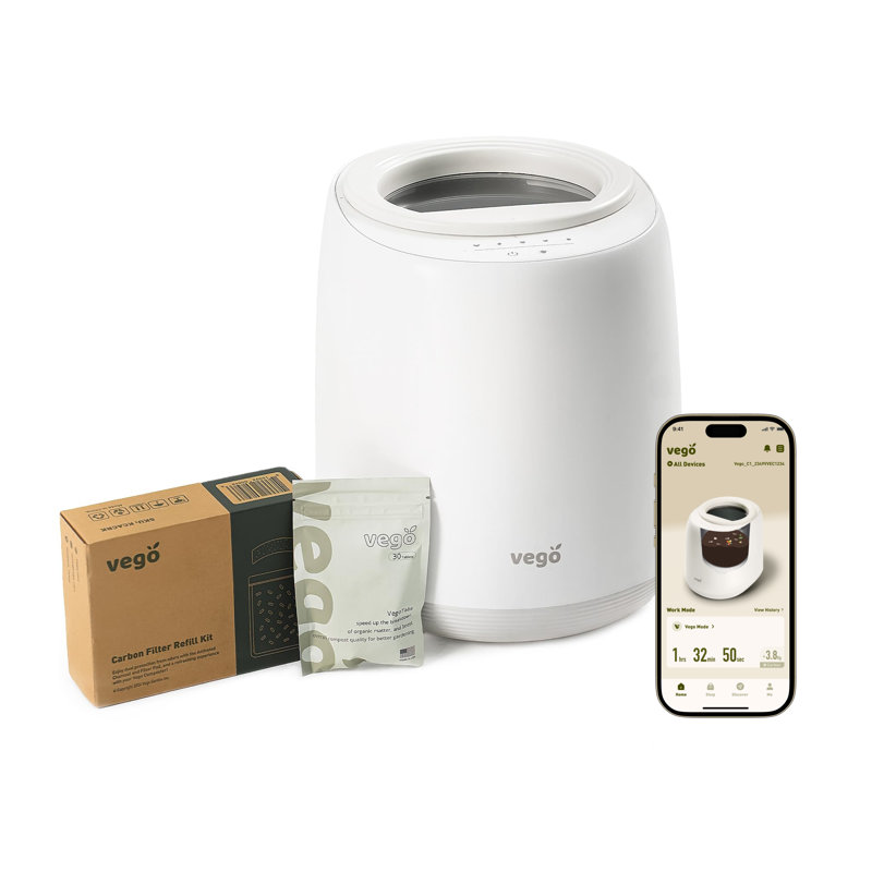 Composteur de cuisine 1,05 gallons, Blanc