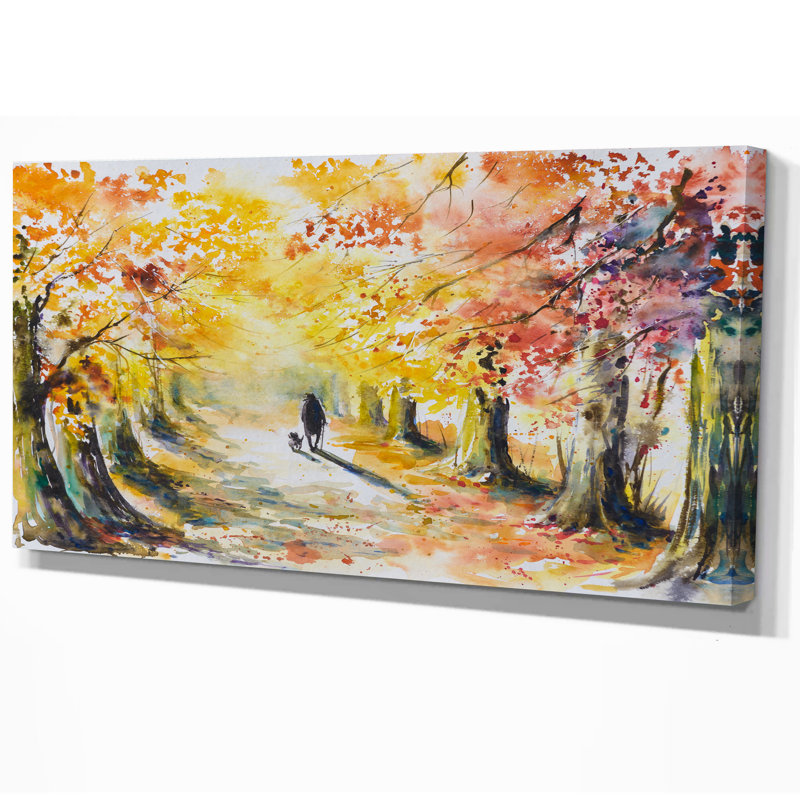 Floral Autumn Park - reproduction sur toile, H 16 po x l 32 po x P 1 po