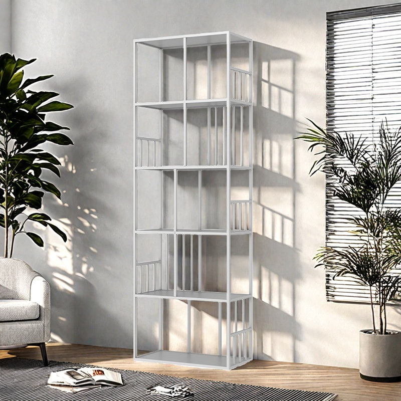 Une bibliothèque populaire et esthétiquement agréable, H 70,8 po x l 31,4 po x P 11,8 po, Blanc