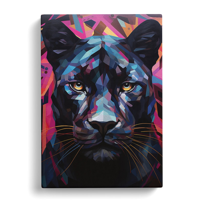 Panther Geometric - Wrapped Canvas, 76cm H x 50cm W x 3cm D