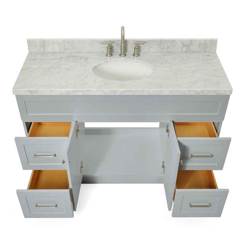 Ensemble de meuble-lavabo simple 55 po Abell, gris