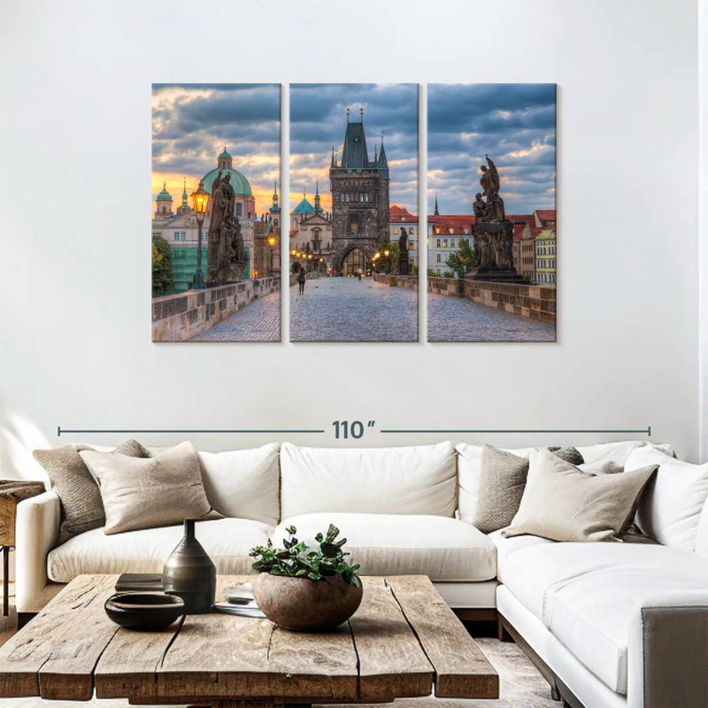 Lilie Prague, pont Charles, H 48 po x l 74 po