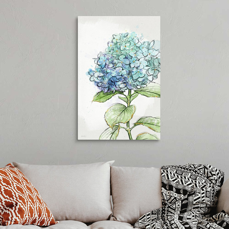 «Hydrangea Study», art mural, H 36 po x l 24 po x P 1,25 po, Toile tendue