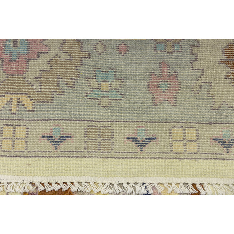 Tapis floral en laine 9 pi x 11 pi 8 po Colorfast