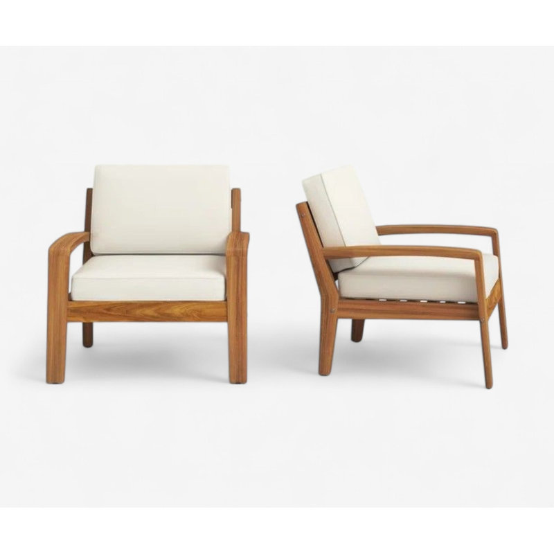 Fauteuil club en acacia massif
