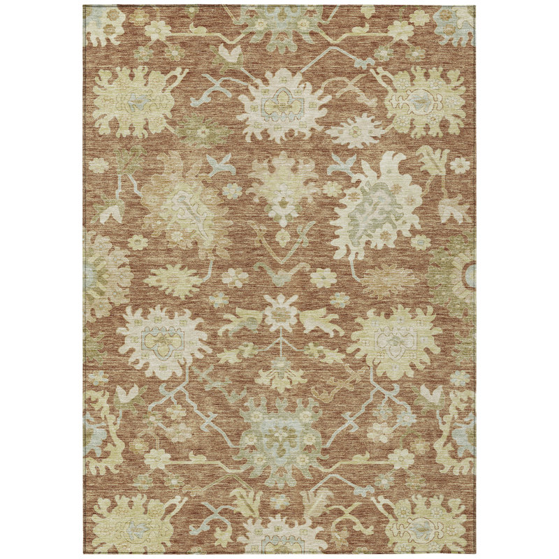 Tapis orange intérieur / extérieur lavable Louis , 9 pi x 12 pi