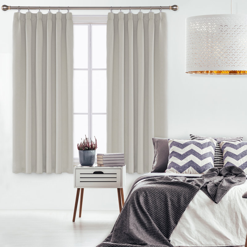 Farhod Blackout Curtain, 117cm Width x 138cm Drop, Light Beige