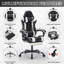 Fauteuil de jeu avec repose-pieds, fauteuil d'ordinateur ergonomique avec appui-tête et support lombaire, fauteuil de jeu vidéo à hauteur réglable