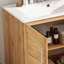 Meuble-lavabo antique de 30 po avec lavabo en céramique, meuble-lavabo avec 2 portes à fermeture en douceur et grand espace de rangement, ensemble de meuble-lavabo simple autoportant rétro