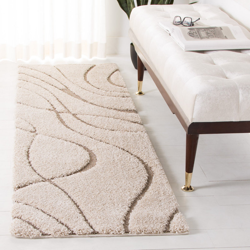 Tapis crème / beige Ashal, Tapis de couloir 2 pi 3 po x 9 pi, Cream/Beige